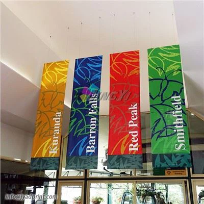 Banner suspenso de sublimação de tinta preta nas costas